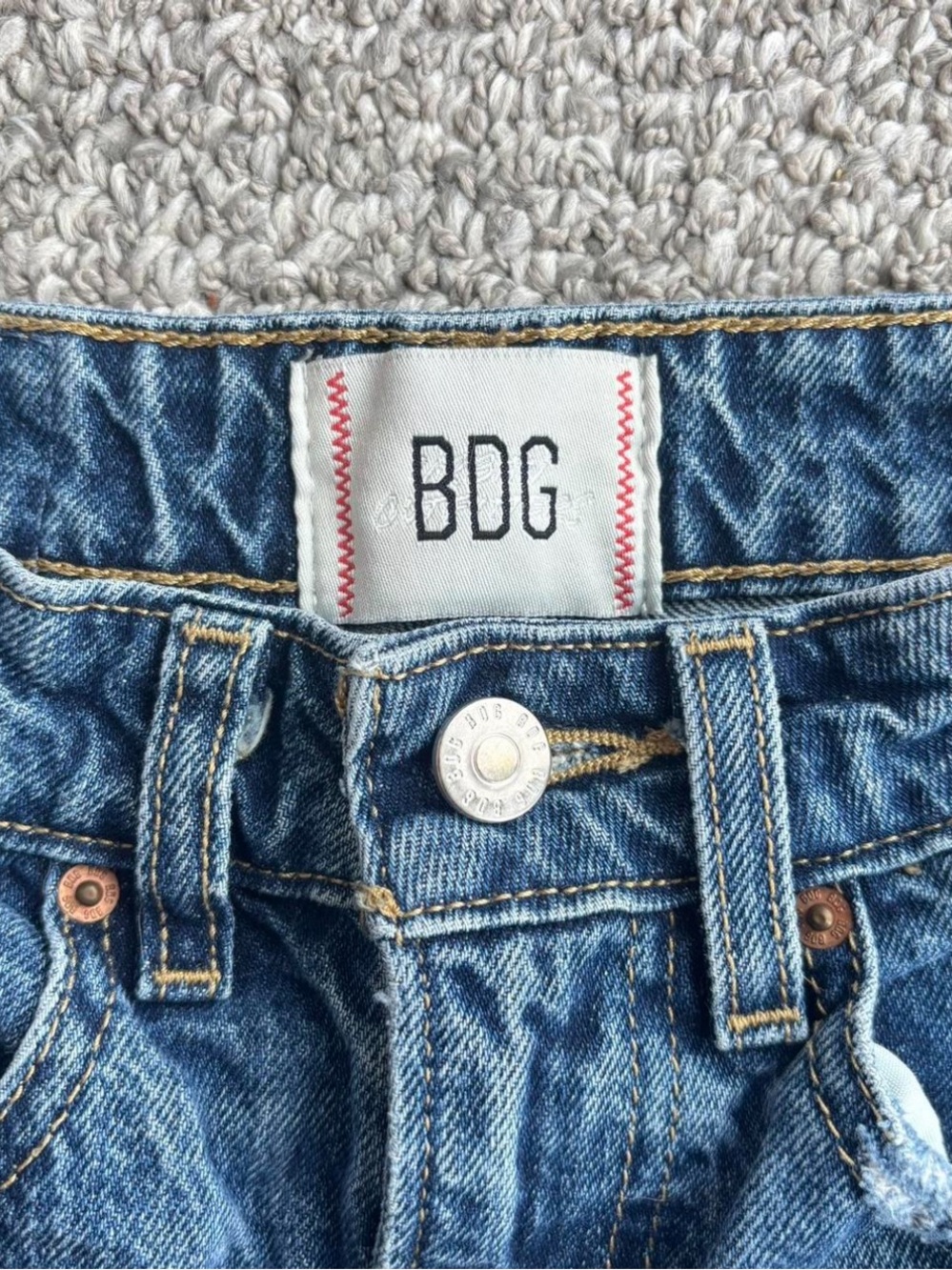 BDG Blue Denim Jeans with Contrast Stitching
